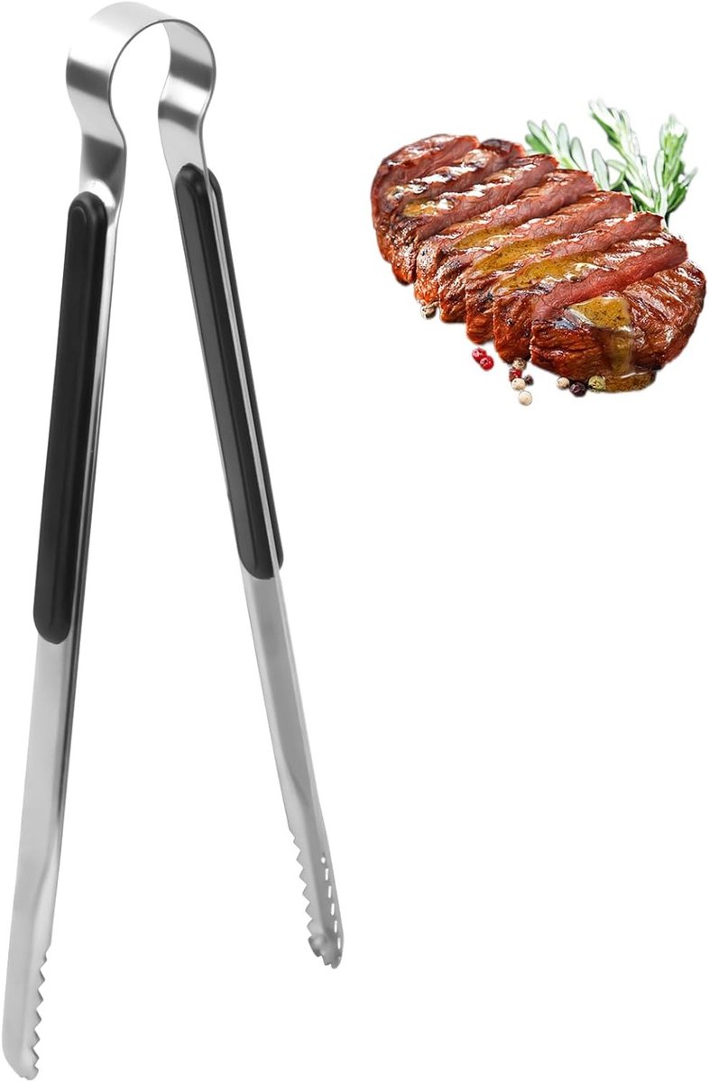 RVS Keukentang 25.5 cm Lang met Antislip Handvat voor Grillen en Koken