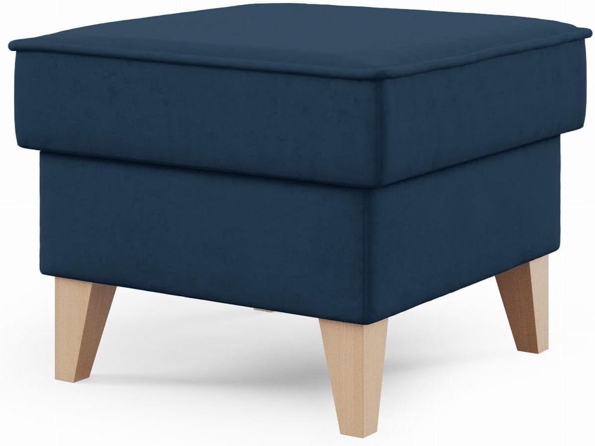 Opbergpoef - Zitpoef Hocker - Extra Zitplaats - Met Opbergruimte - 50x50x43 cm - Marineblauw