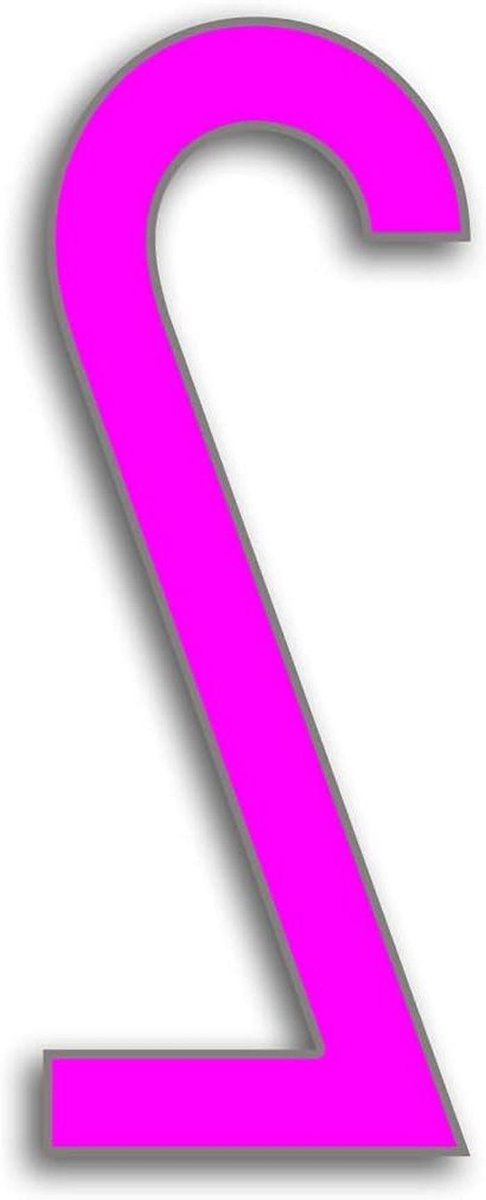 Huisnummer - Adrescijfer Zwevend - Huis Herkenbaar Maken - Art Deco Stijl - 25 cm - Roze