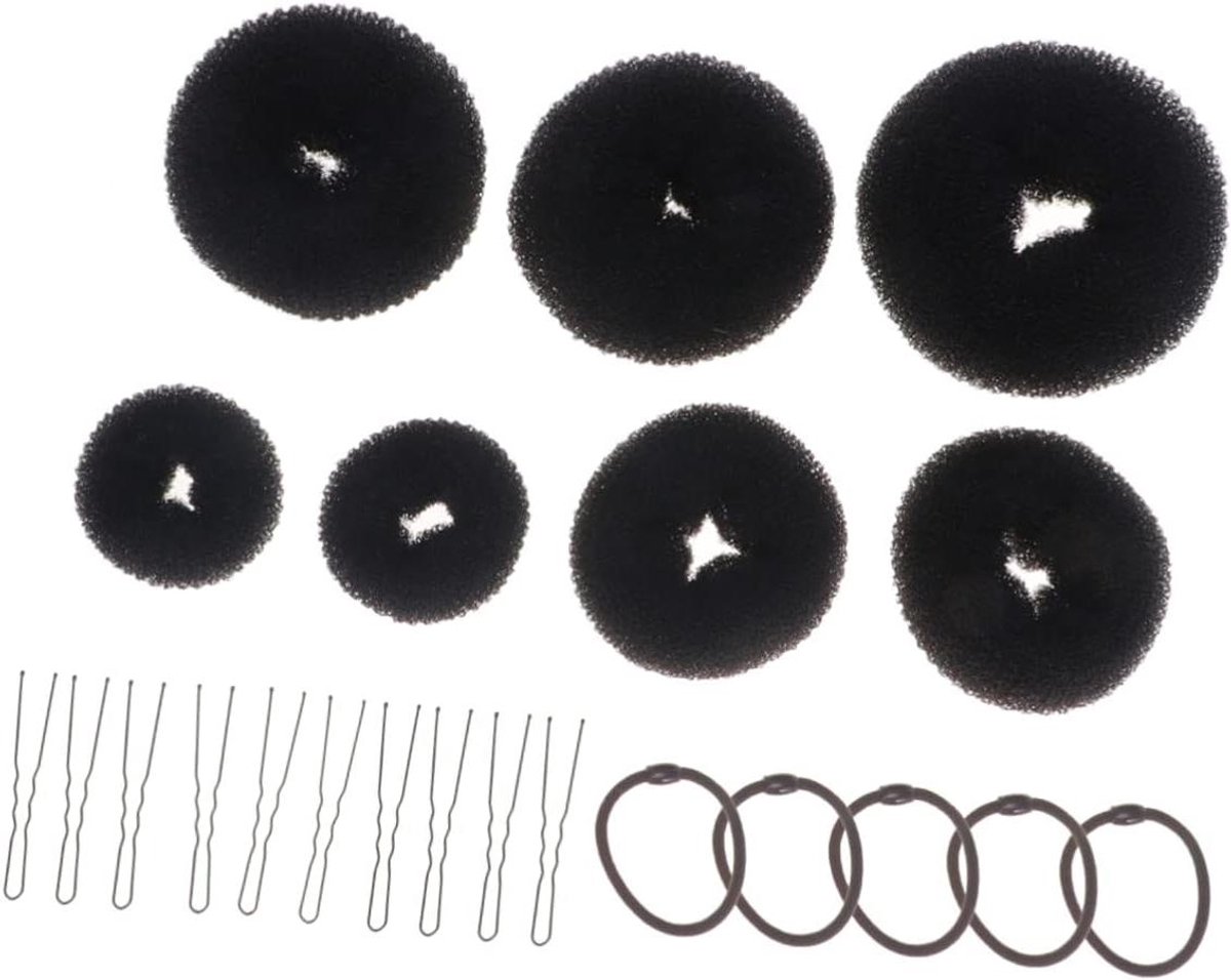 Haarbun Set - Knot Vullingen - Elegant Kapsel Maken - Inclusief Diverse Tools - 22 Delig - Zwart
