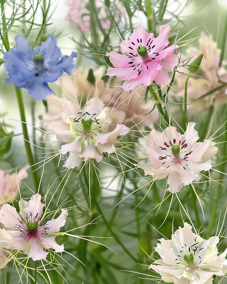 3 sets - Juffertje-in-Het-Groen Zaden Organic Nigella Damascena Eenjarig Persian Jewel Mix