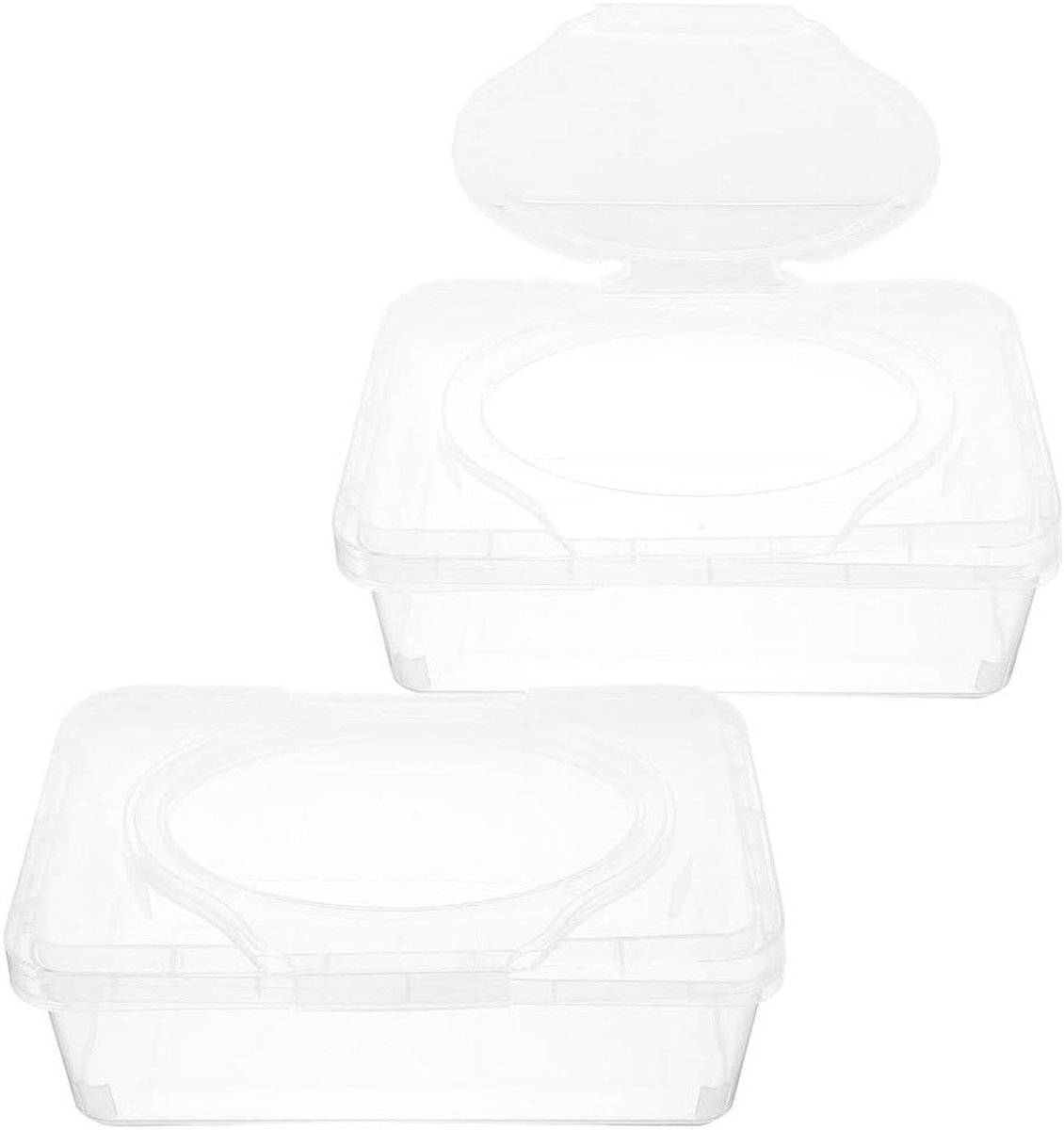 Vochtige Doekjes Opbergdoos - Dispenser Houder - Reizen Thuis - Transparant Deksel - 195 cm - Transparant