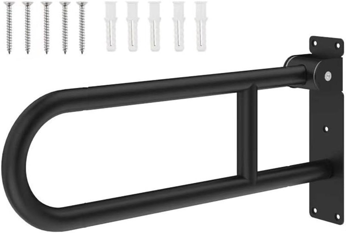 Opvouwbare Ondersteuning Handvat - Wandbeugel Badkamer - Veiligheid Thuis - 304 Roestvrij Staal - 60cm - Zwart