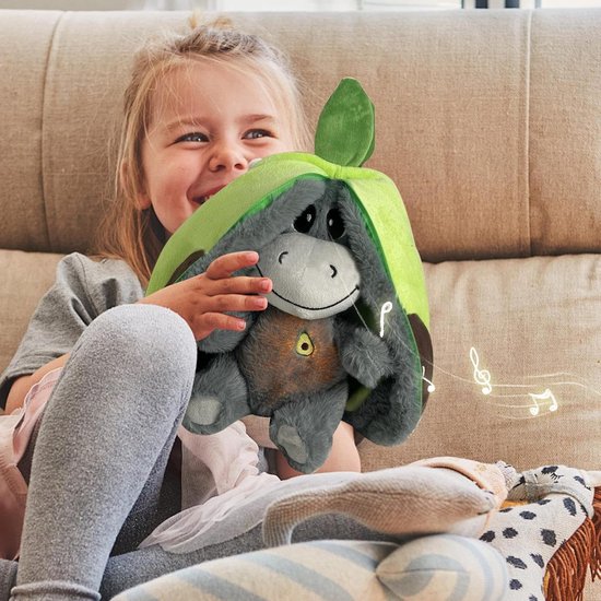 Ademend Knuffeldier - Sluimerdier Ezel - Slaaproutine Verbeteren - Realistische Ademhaling - 30 cm - Groen van Merkloos — afbeelding 4