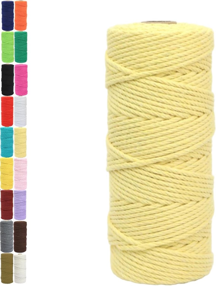 Kleurige Macramé Katoenen Touw voor DIY Projecten, Haken, Plantenhangers en Decoratie voor Feestdagen en Bruiloften