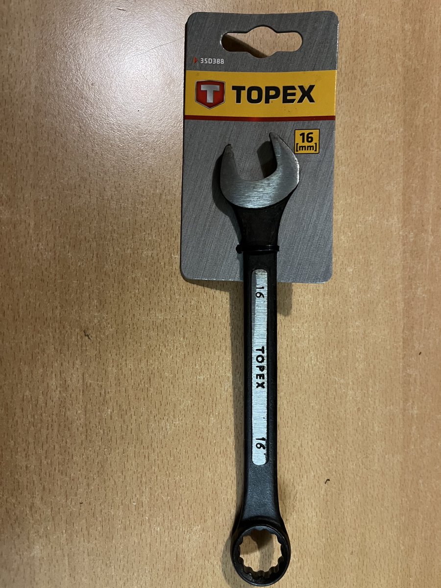 Topex - Ringsleutel - 16 x 185 mm - Stalen Bouw - Duurzaam