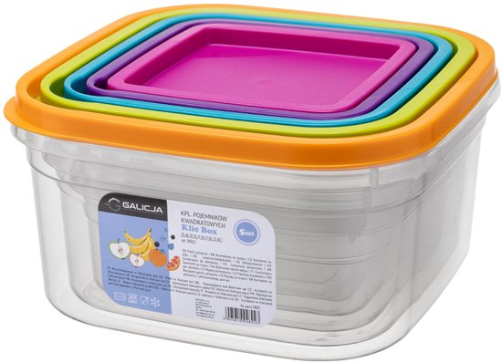 Boîtes de conservation KADAX avec couvercle hermétique, boîtes de stockage, ensemble de 5, boîtes de rangement en plastique, boîtes de rangement transparentes pour aliments (rectangulaire)