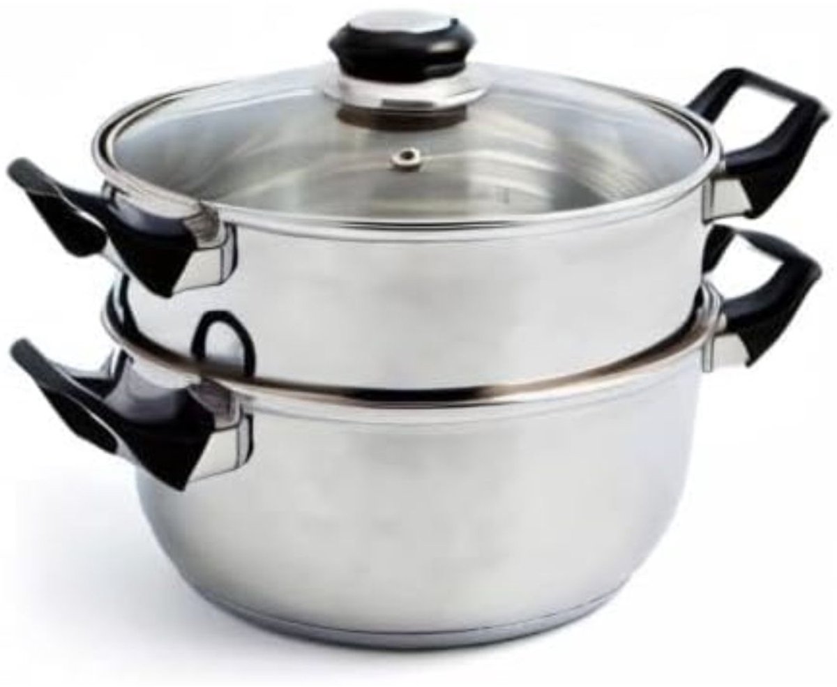 KAD® Stoompan - Stoompan Inductie - Stoompan Electrisch - Stoofpan Inductie Met Deksel - Zilver - 33cm x 26cm x 16cm