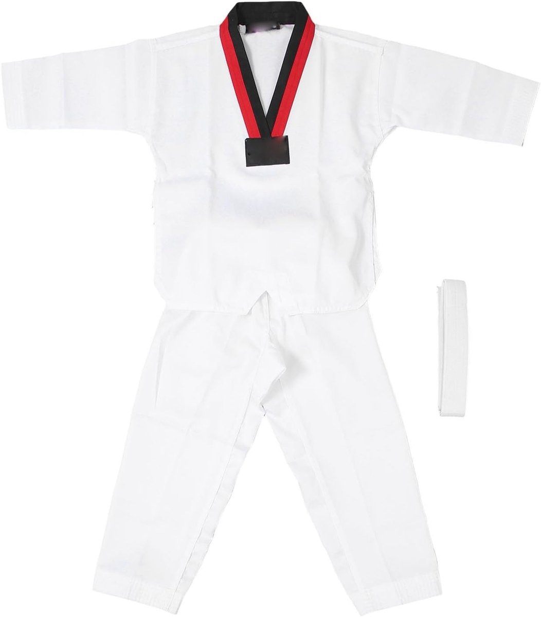 Taekwondo Uniform voor Kinderen met Ceintuur, Ideaal voor Training en Sportactiviteiten voor Jongens en Meisjes, Maat L