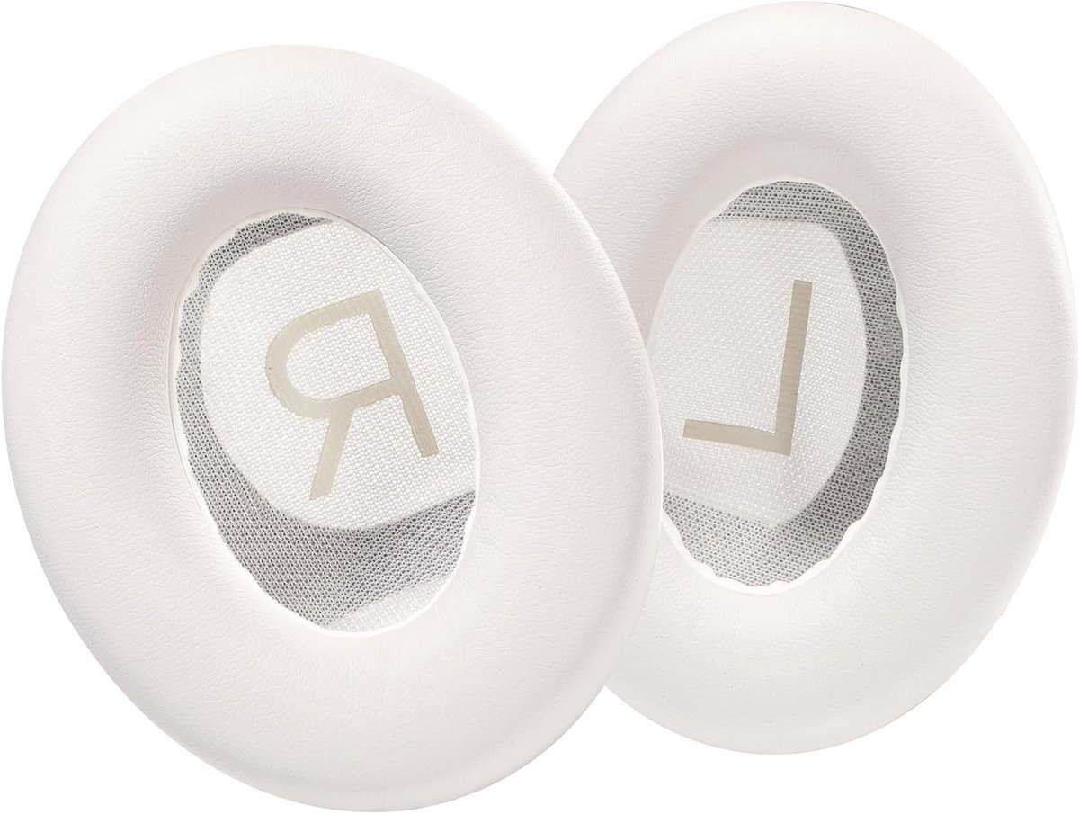 Vervangende Oorkussens voor Noise Cancelling Hoofdtelefoons, Geschikt voor Over-Ear Modellen, Wit Kunstleer