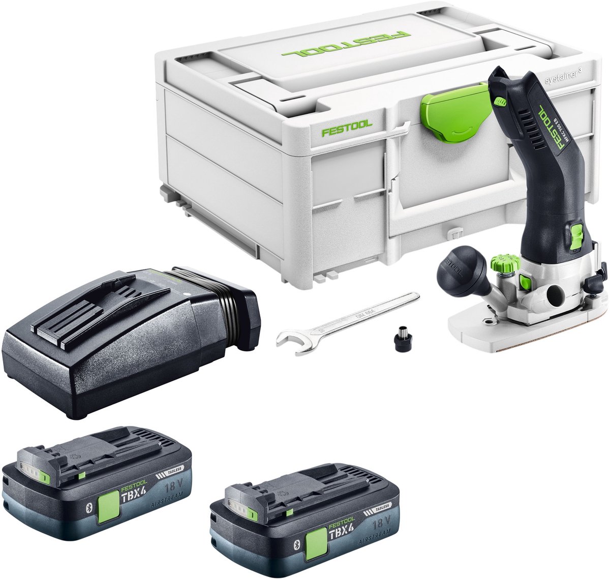 Festool MFKC 700 EB-Basic accu-module kantfrees 18 V 8 mm borstelloos + 2x accu 4,0 Ah + oplader + Systainer