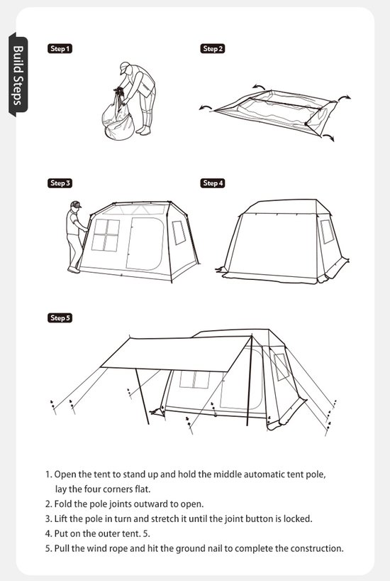 Naturehike Village 6.0 automatic tent - 4 persoons - 4 seizoenen - blackout tent - waterdicht - automatische opzet - inclusief luifel van Naturehike — afbeelding 3