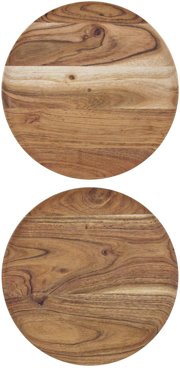 Schalen wood naturel 25cm - 2 stuks