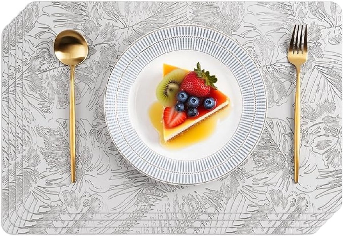 Set van 4 vinyl placemats - wasbaar en anti-slip voor binnen en buiten