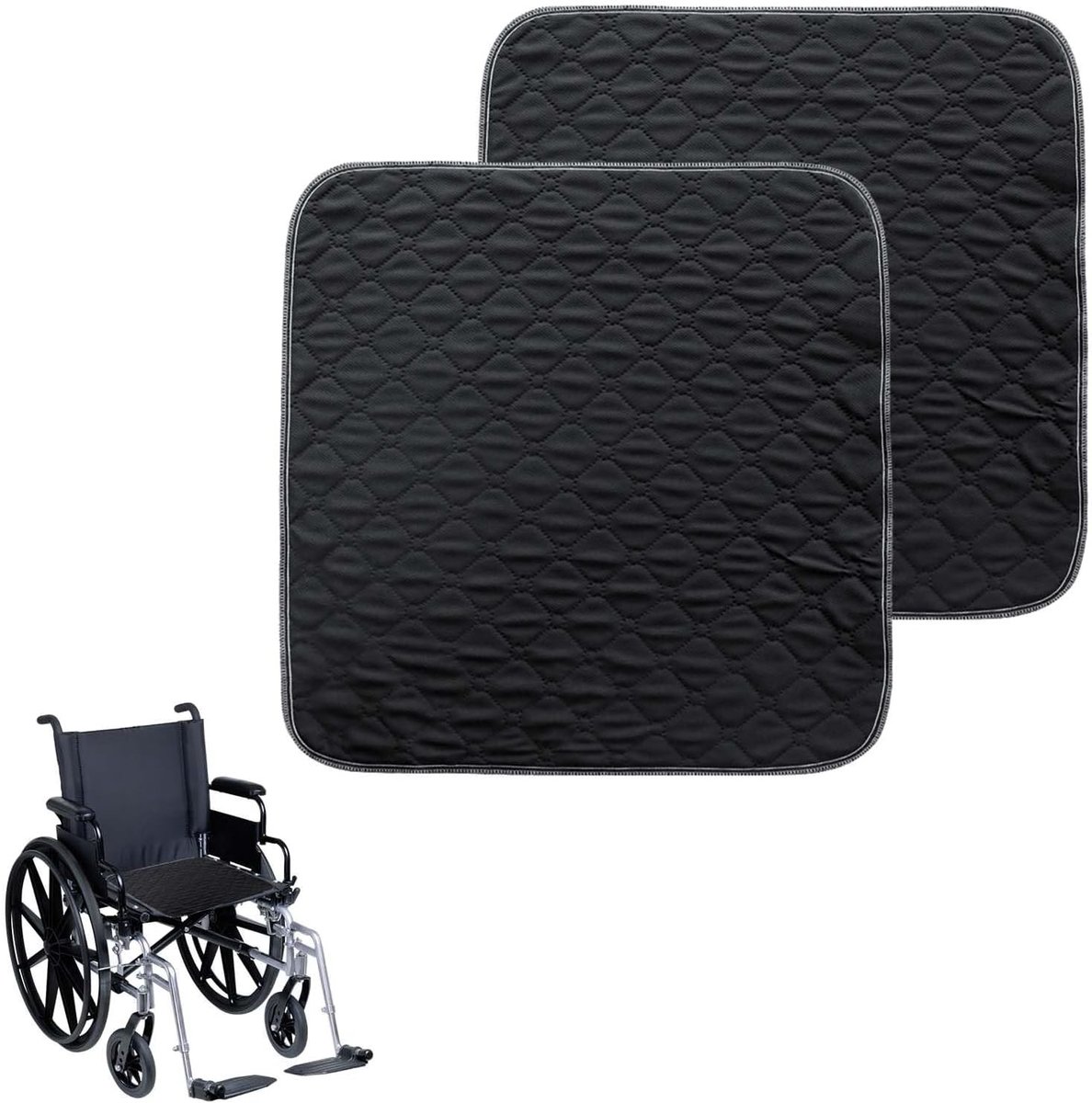 Set van 2 Wasbare Waterdichte Incontinentie Kussens 50 x 50 cm Antislip Zitting Kussen voor Armstoel en Bank