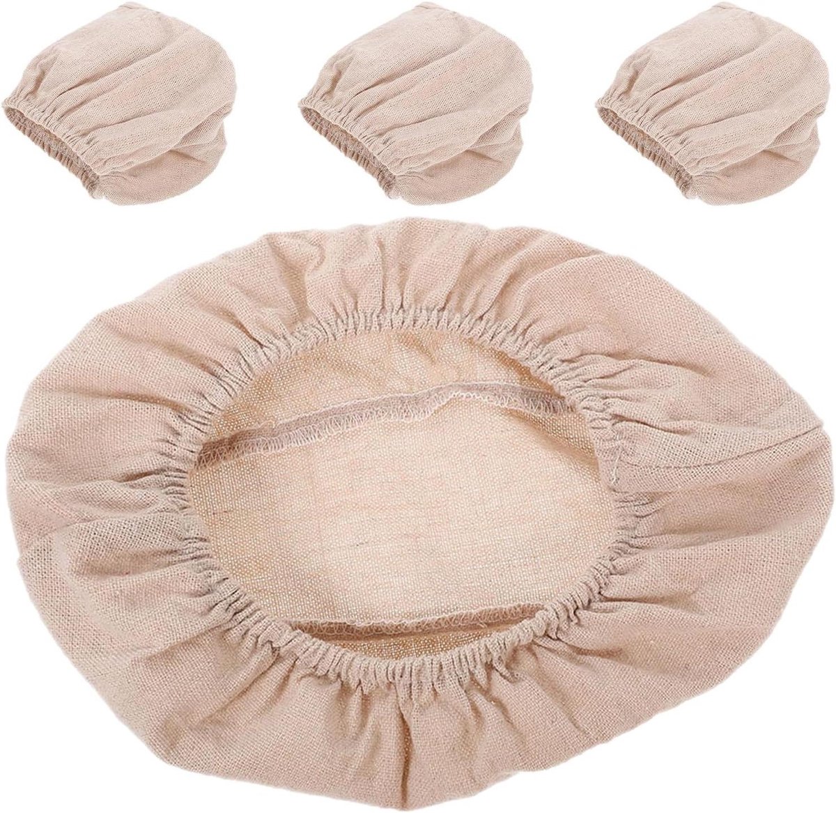 Rijsmand voeringen - Broodmand hoezen - Zuurdesem bakken - Antiaanbak stofvrij - 25 cm ovaal - Beige
