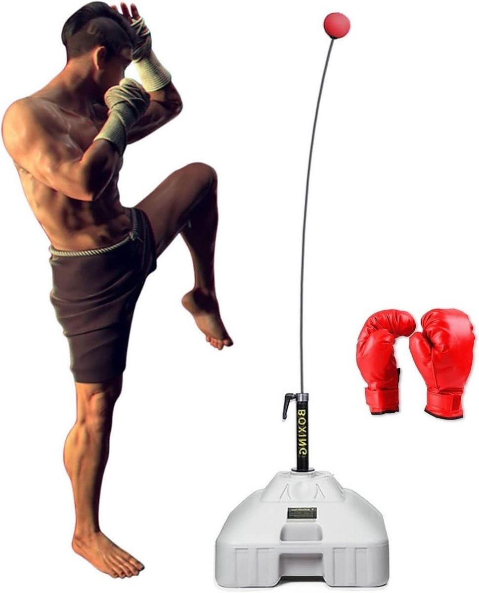 Bokszak Set - Boksbal Standaard - Sport Training - Verstelbare Hoogte - 110-140cm - Zwart