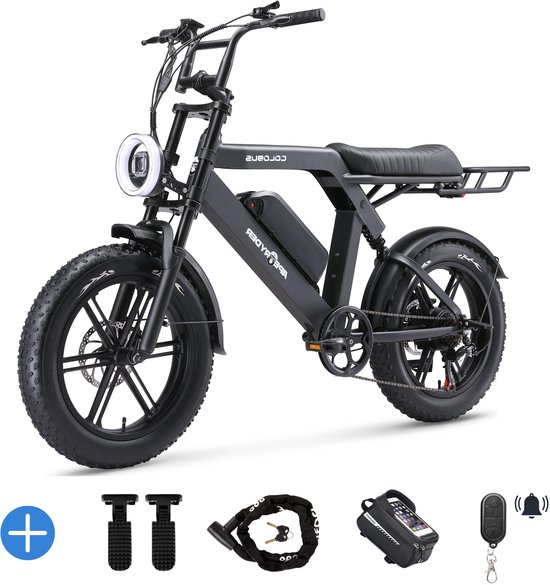 Aperyder Colobus Elektrische Fatbike 250W, 25 km/u, Met Slot, Alarmsysteem, Achterrekje, Shimano Versnellingen