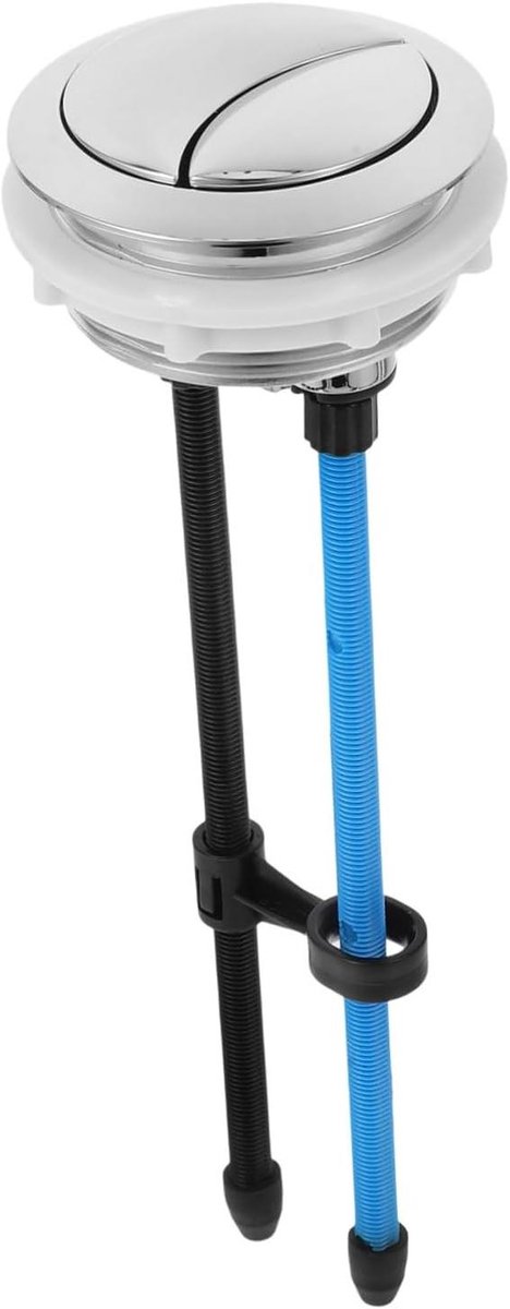 Toiletspoelknop - Dubbele drukknop - Toilet reparatie - Flexibel op maat te snijden - 38-45 mm gat - Zilver
