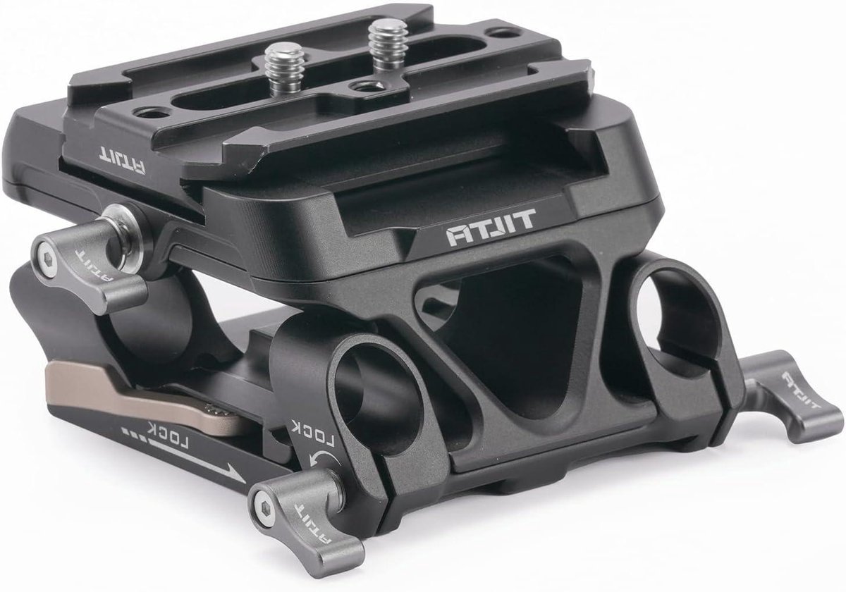 Dubbele Grondplaat Kit - Quick Release Plate - Camera Stabiliseren - Arca Manfrotto Compatibel - 15mm LWS - Zwart