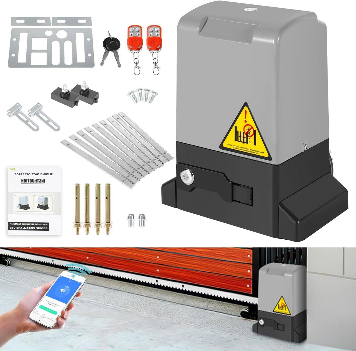 Schuifdeur Motor - Automatische Deuropener - Toegang Vereenvoudigen - Bluetooth Afstandsbediening - tot 800 kg - Aluminium