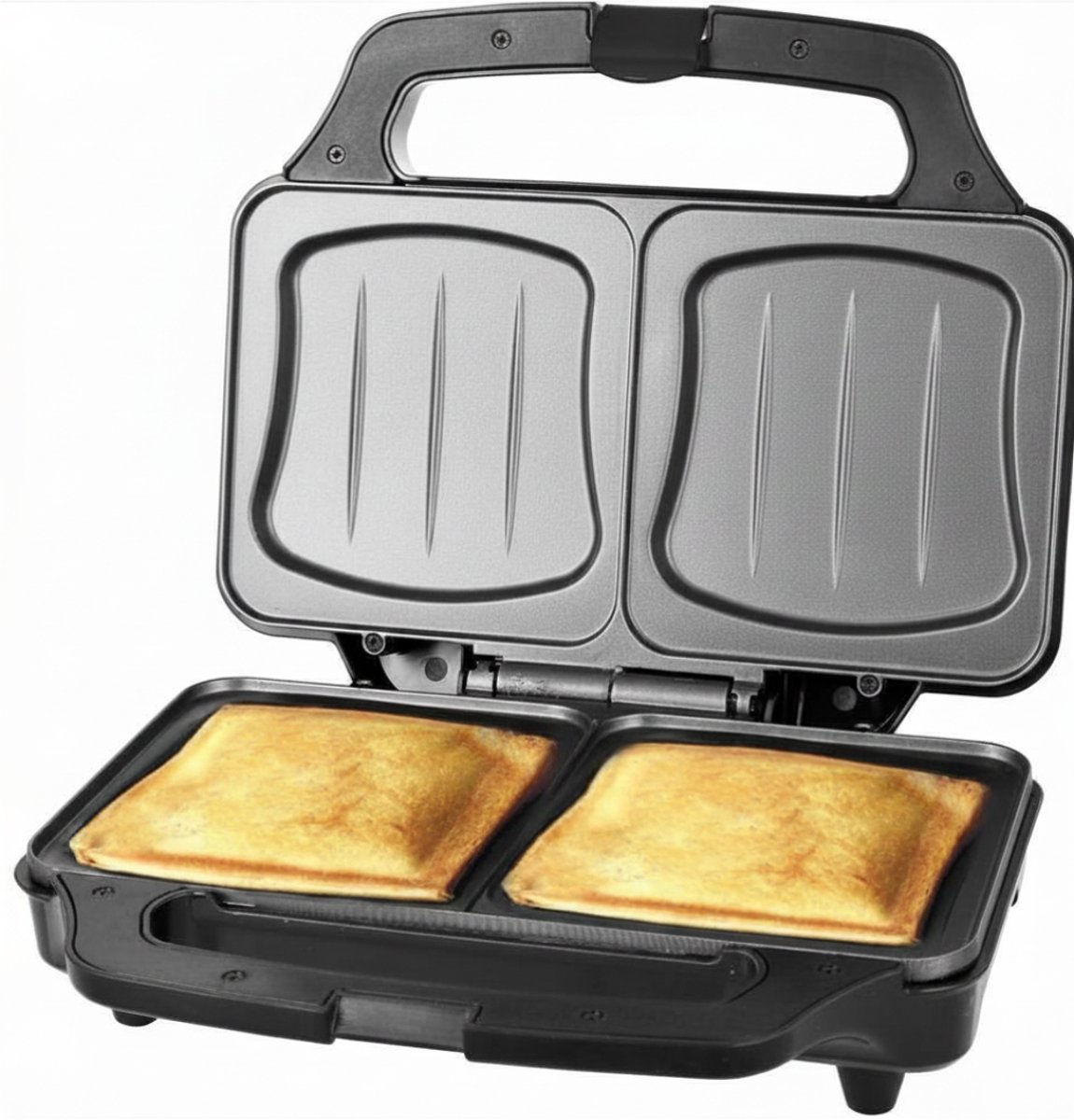 FlexVer®Tosti Apparaat - Contact Grill - Ijzer - 900 Watt - Zwart