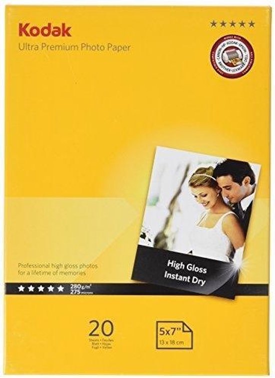 Kodak - Kodak Ultra Premium 13x18 280gr 20 Vellen Glanzend - Altijd Garantie