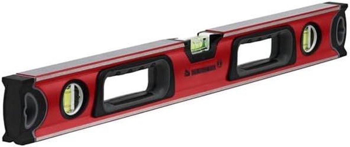 Waterpas Aluminium - Meetinstrument Libelle - Muren Uitzetten - Gefreesd Profiel - 180 cm - Rood