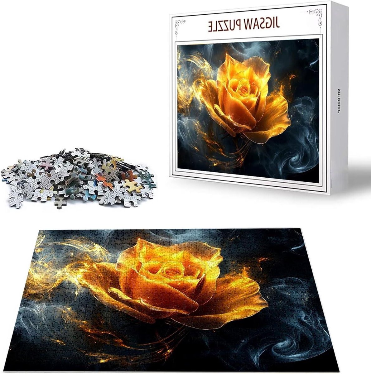 Puzzel 1500 Stukjes - Legpuzzel Volwassenen - Ontspanning en Intelligentie - Met Lettermarkering Achterkant - 87 x 57 cm - Rozenvorm