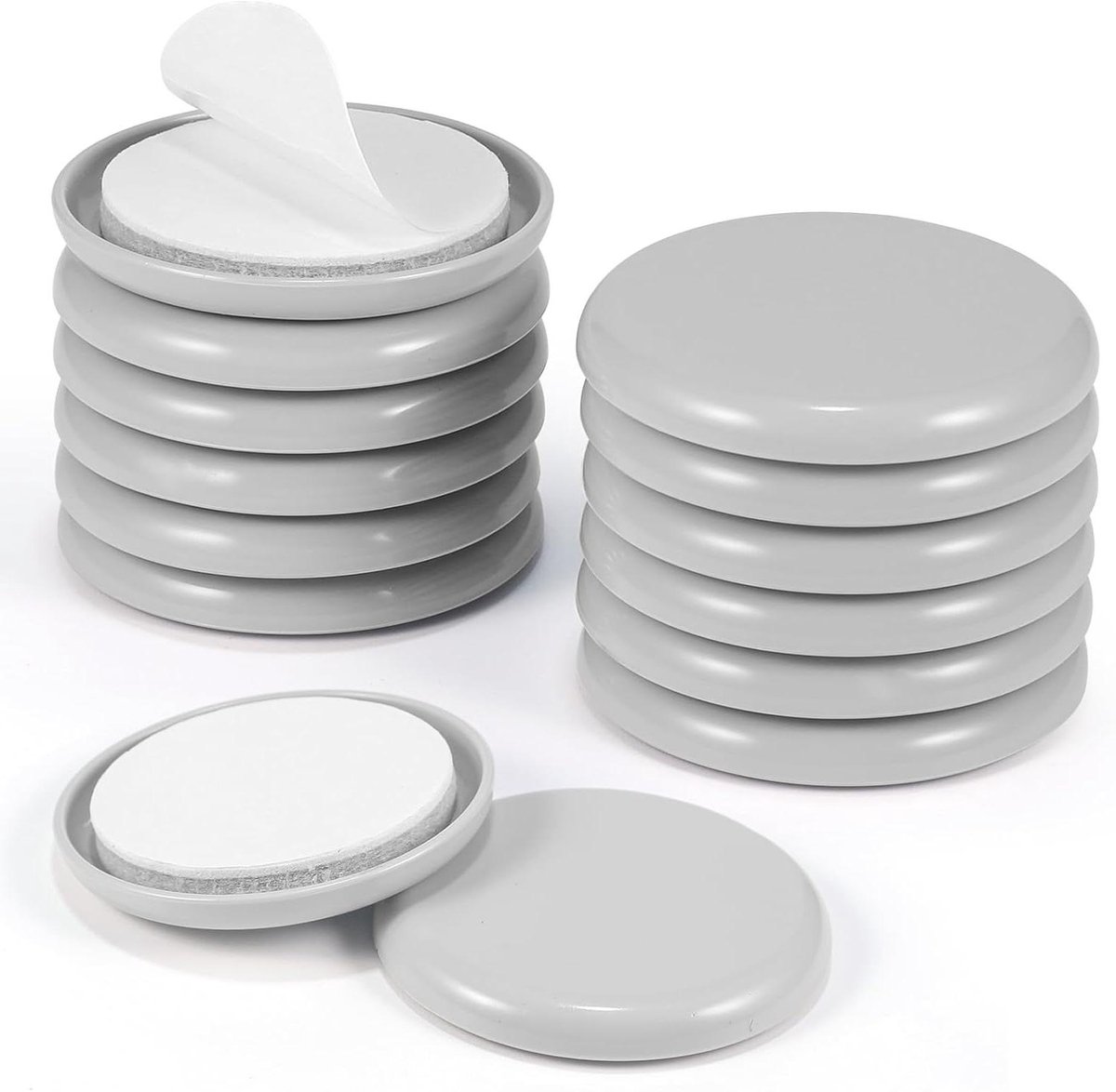 Meubelglijders Zelfklevend - Vloerbeschermers - Meubels Verplaatsen - Dubbele Bescherming - 44 mm Rond - Beige