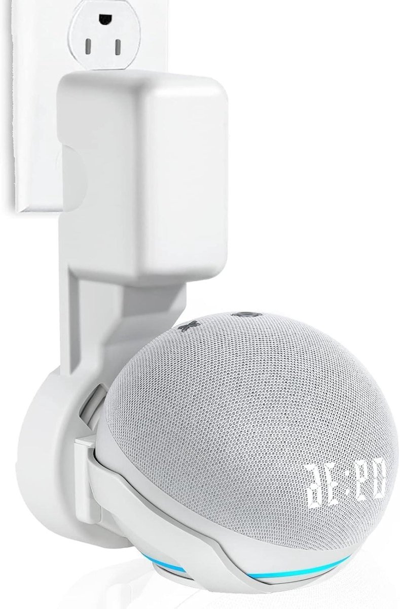 Wandhouder Speaker - Hanger Stand - Kabel Beheer - Ingebouwde Plug - 18 x 105 x 105 cm - Wit
