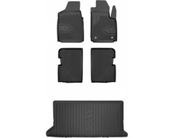 Automatten Set - Vloermatten Kofferbakmat - Auto Interieur Beschermen - Specifiek voor Ford Ka II - 3 Delig - Zwart