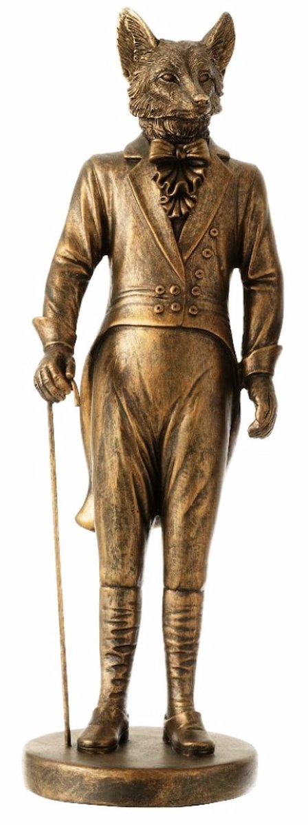 Boutique Trukado - Beeld/figuur - Vos Gentleman met Wandelstok - beeldje 41,3cm