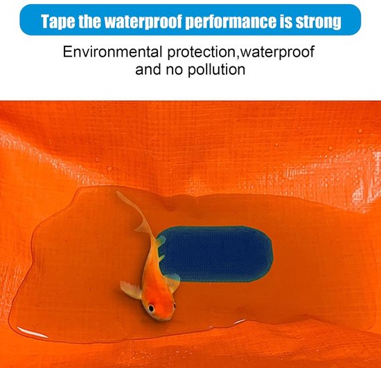 Dekzeil Reparatie Tape - Plakband voor Luifels - Waterdicht Repareren - Sterke Hechting - 8cm x 5m - Blauw — afbeelding 3