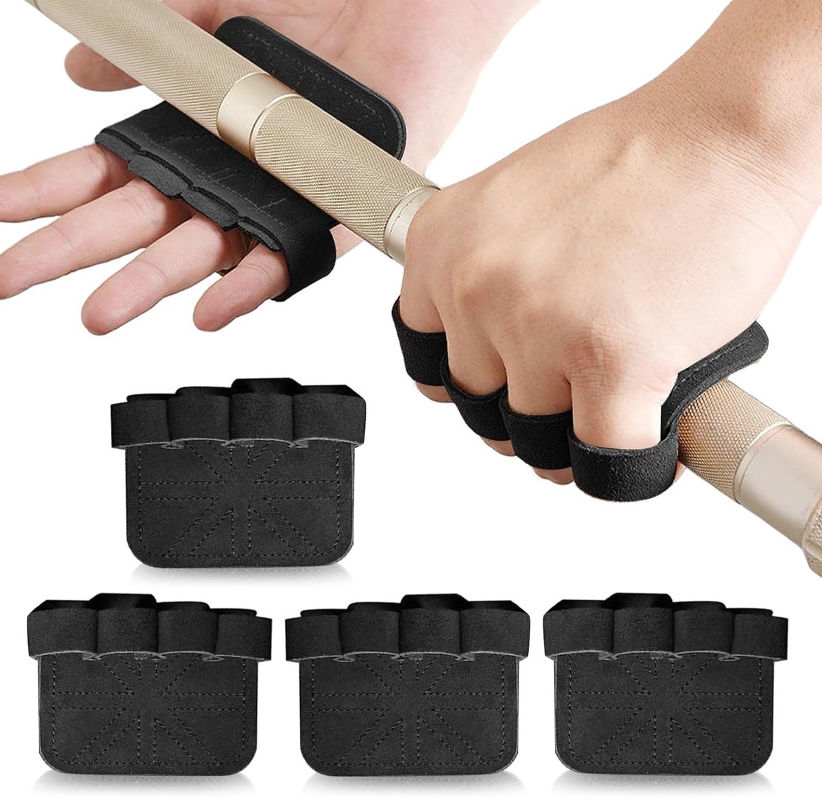 Grip Pads - Sterkte Sporten - Natuurlijk Leer - Grip Hulp - Fitness - Pack van 2