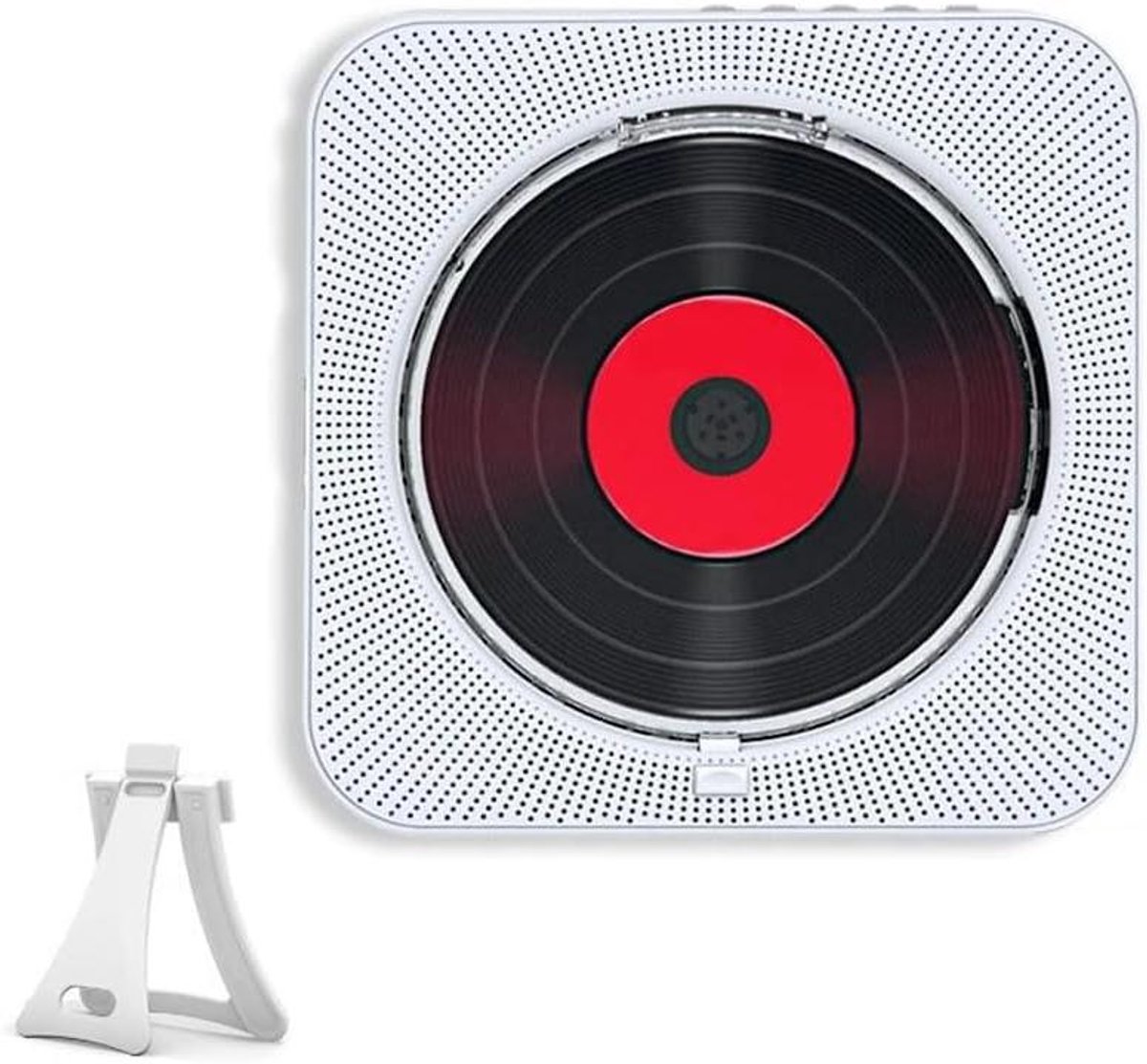 Wandgemonteerde CD-speler - Muziekspeler Bluetooth - Thuis Muziek Luisteren - Dubbele Hi-Fi Luidsprekers - 165 x 165 x 30 mm