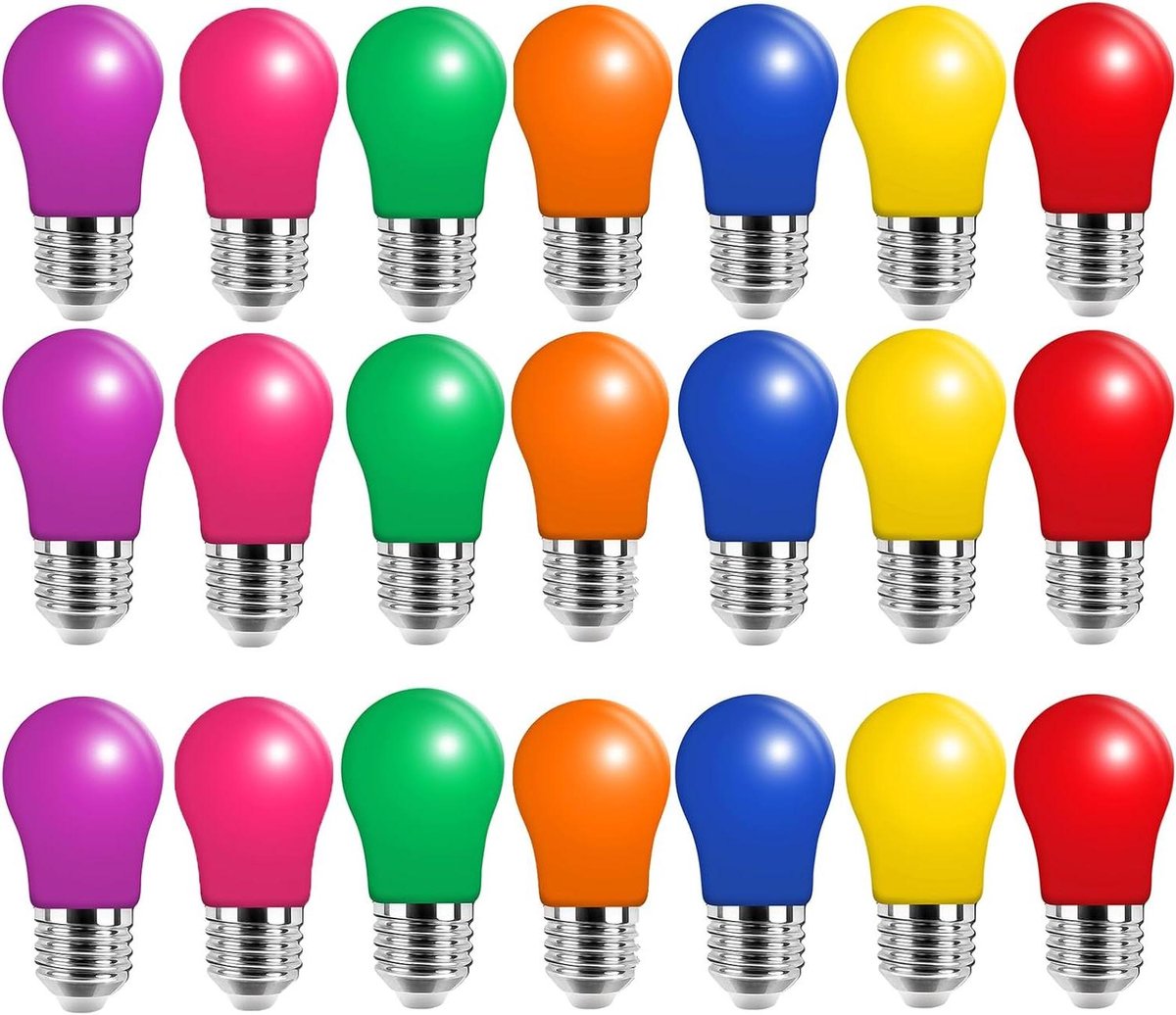 Gekleurde LED Lampen - Decoratieve Gloeilampen - Feestdecoratie - Energiebesparend - E27 Fitting - Gemengde Kleuren