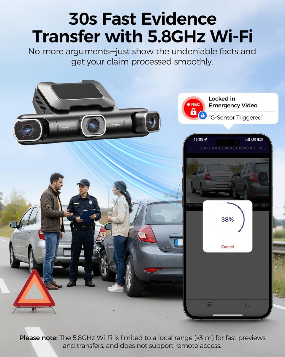 AZDOME M660 2.5K 4CH 360° Dashcam met 128GB eMMC thumbnail 6