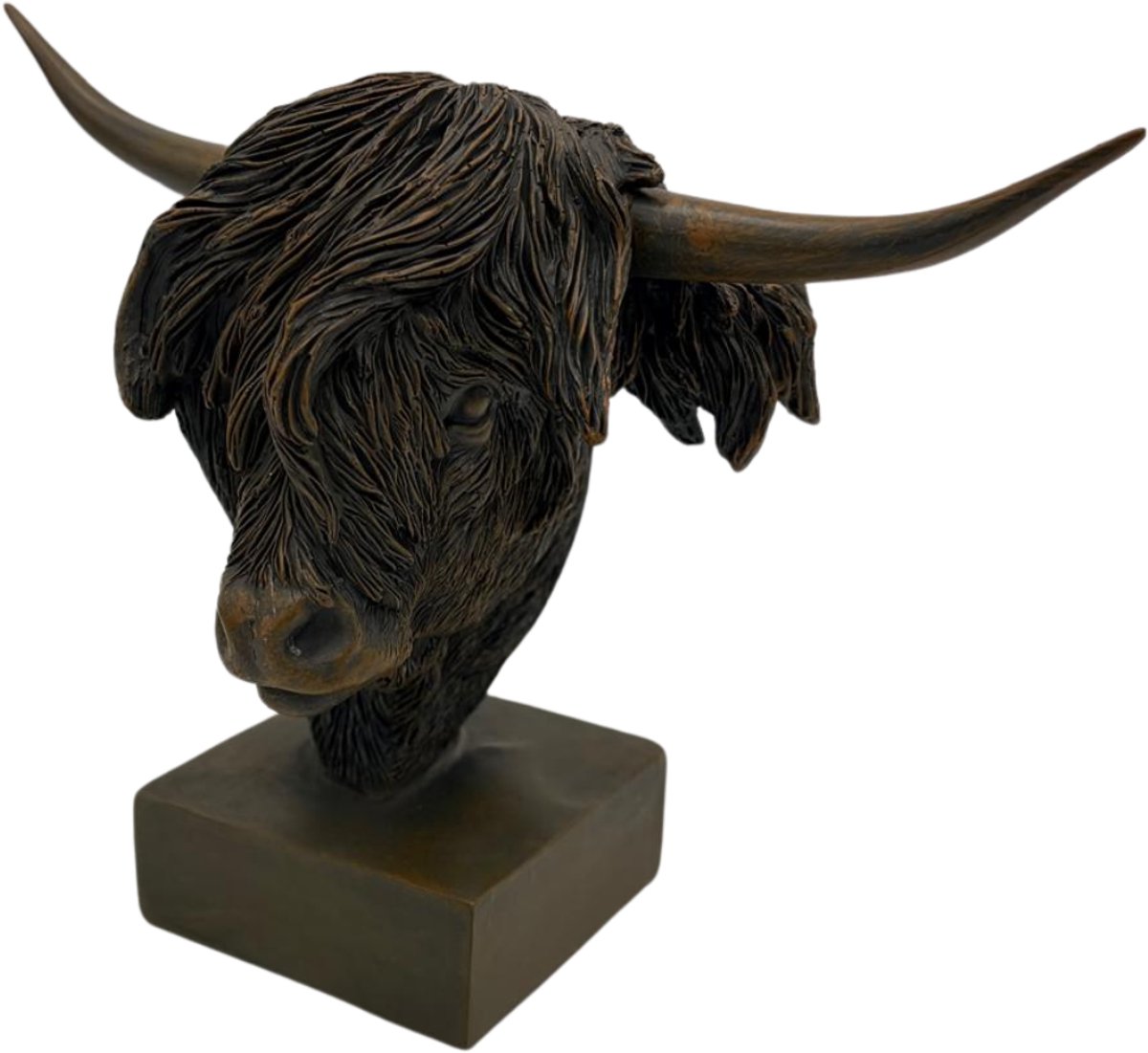 Decoratie Beeld Schotse Hooglander maat S op voet - Bruin 20x10x16 cm - Countryfield