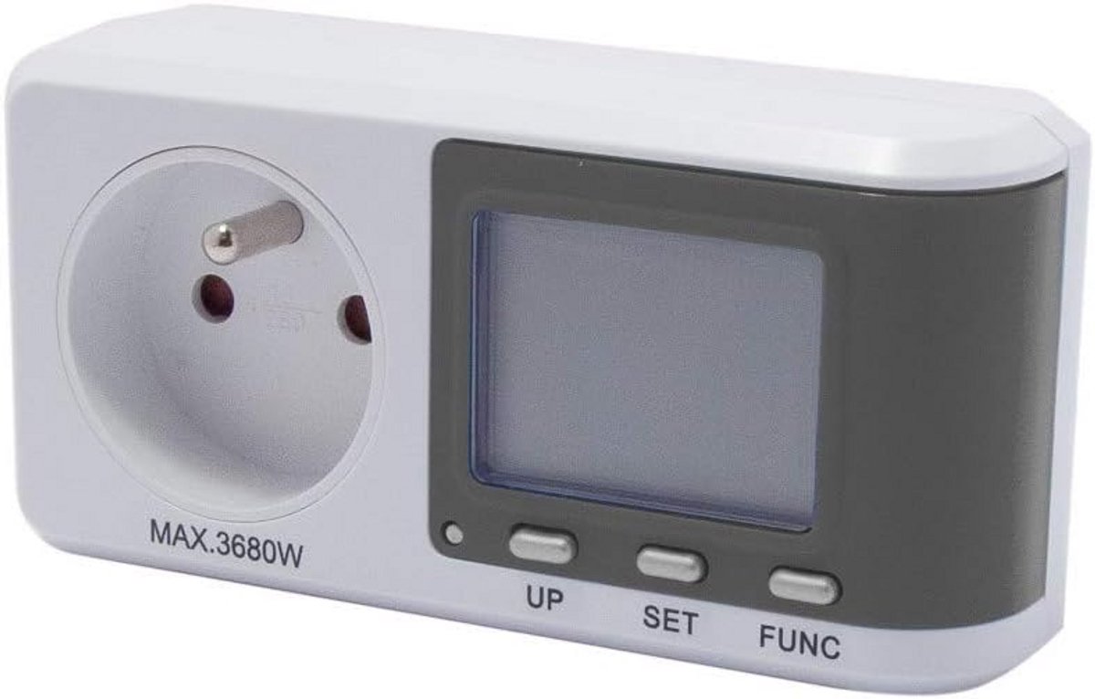 Stroommeter - Energie Verbruik - Kosten Besparen - CO2 Weergave - LCD Display - Wit