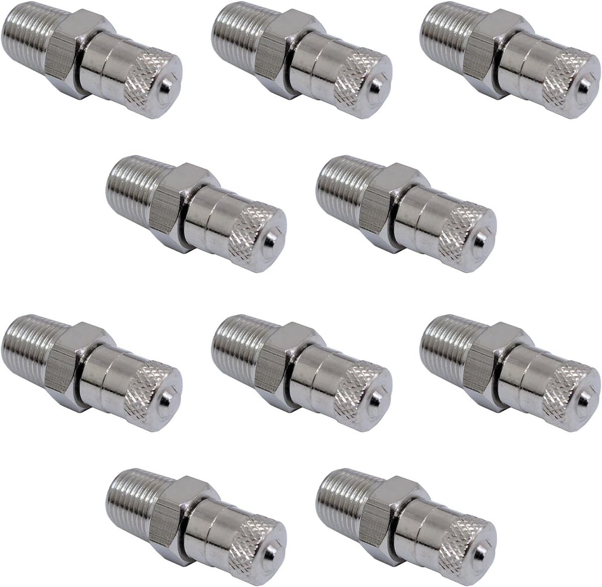 Dailygoods- Tankventiel 10 Stuks - 1/8" BSP - 35 BAR - Universele Aansluiting - Geschikt voor Compressoren - Hoge Kwaliteit - Luchtventiel
