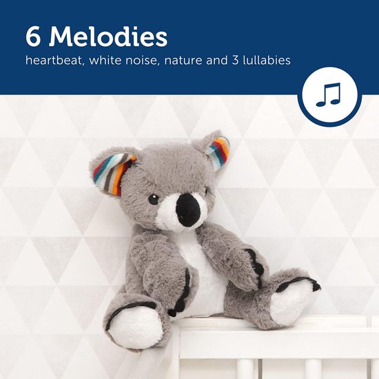 Knuffel Koala - Zachte Speelgoed - Baby Kalmeren - Hartslag Geluid - Wasbaar - Grijs — afbeelding 3