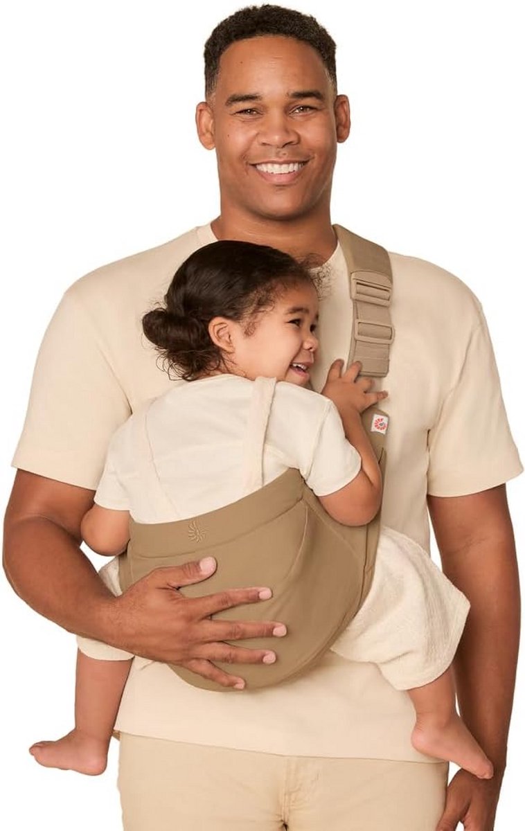 Baby Draagzak - Draagdoek Baby - Spontaan Dragen - Ergonomische Heupondersteuning - 6-20 kg - Camel – foto 6
