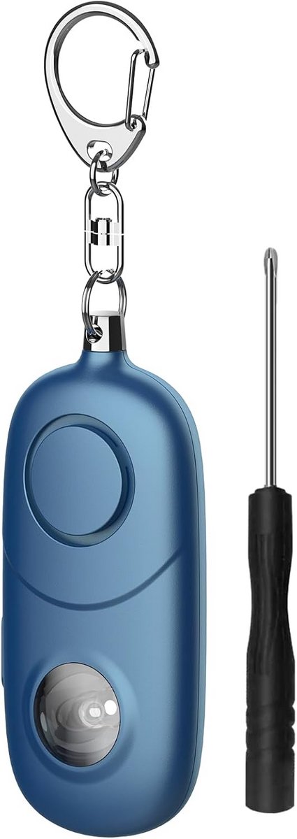 Persoonlijk Alarm - Sleutelhanger Sirene - Zelfverdediging Nood - 135 dB Luid Geluid - Compact Formaat - Blauw