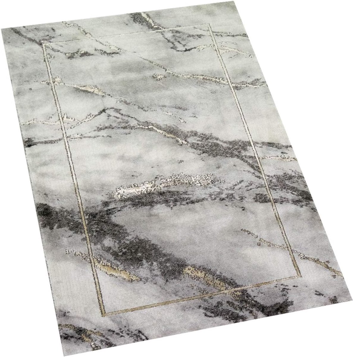 Vloerkleed modern design - Marmerlook tapijt - Woonkamer sfeer - Geschikt voor vloerverwar