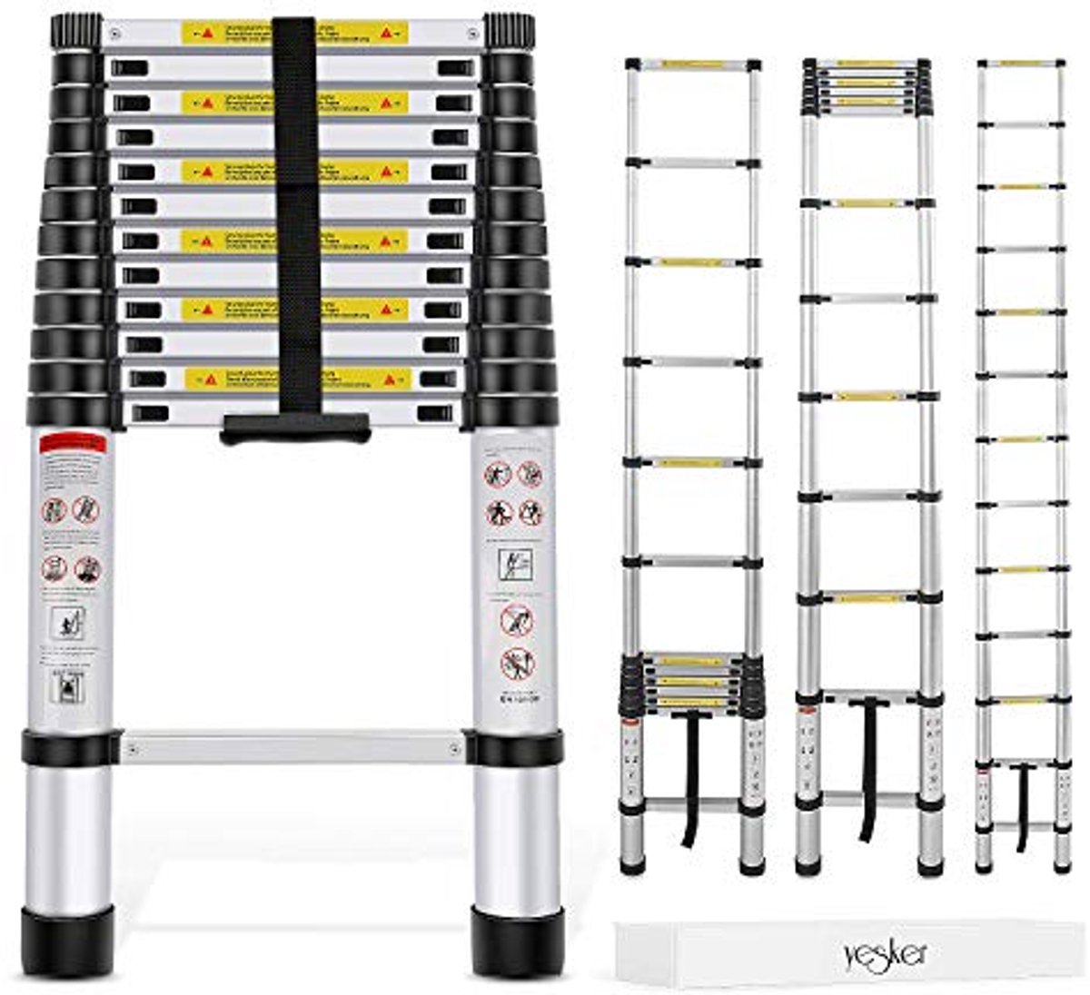 Telescopische Ladder - Uittrekbare Ladder - Onderhoud Klussen - Veerlast Vergrendeling - 381 cm - Aluminium
