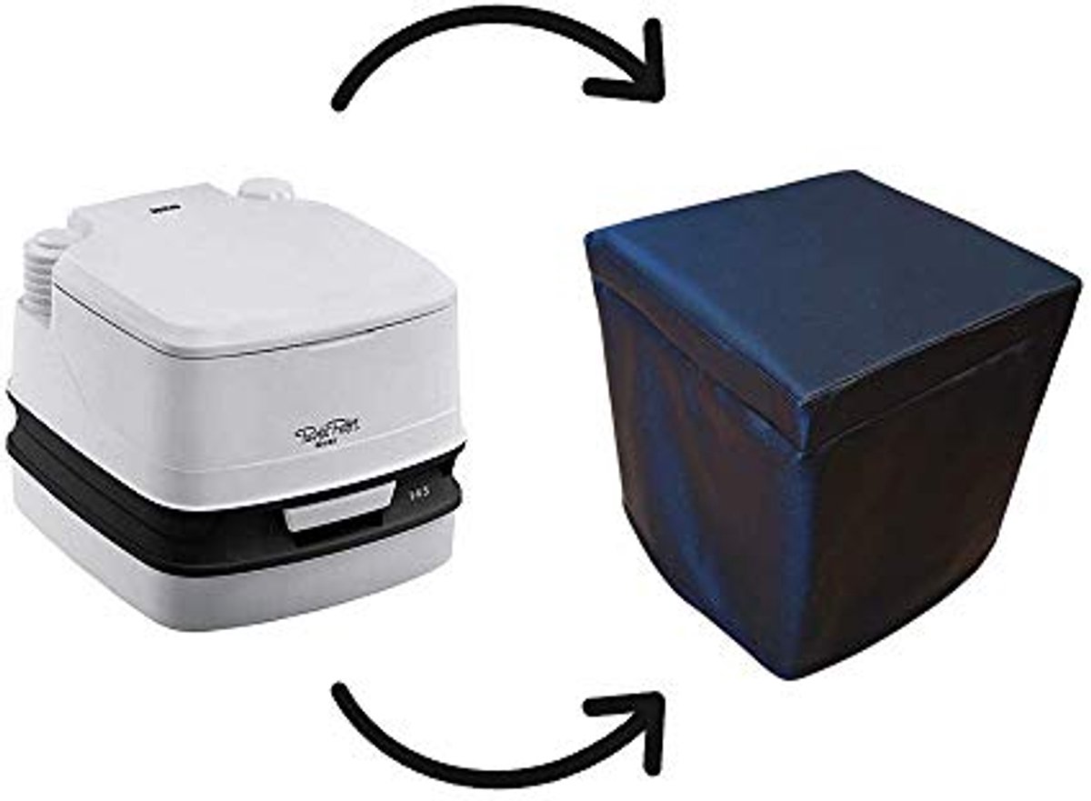 Draagbare Toilet Cover - Camper Toilet - Camper Inrichting - Verbergt Toilet - Maat M - Zwart