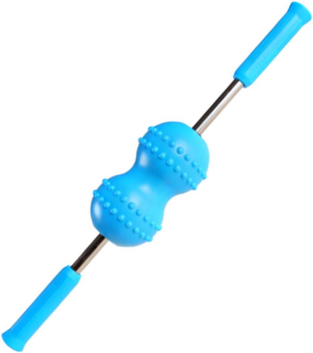 Massage Rolstok - Spier Stimulator - Spieren Ontspannen - Ergonomisch Ontwerp - 57 cm - Blauw