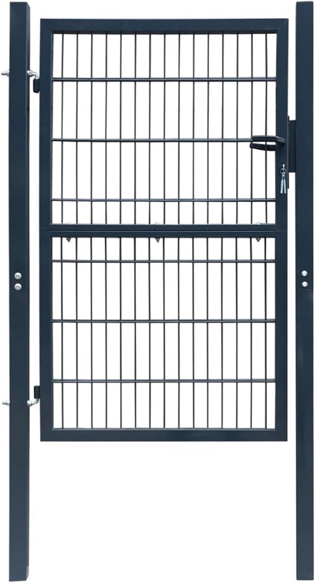 Tuinpoort Enkele Deur - Hekwerk Poort - Tuin Afscheiden - Gepoedercoat Staal - 106x170cm -