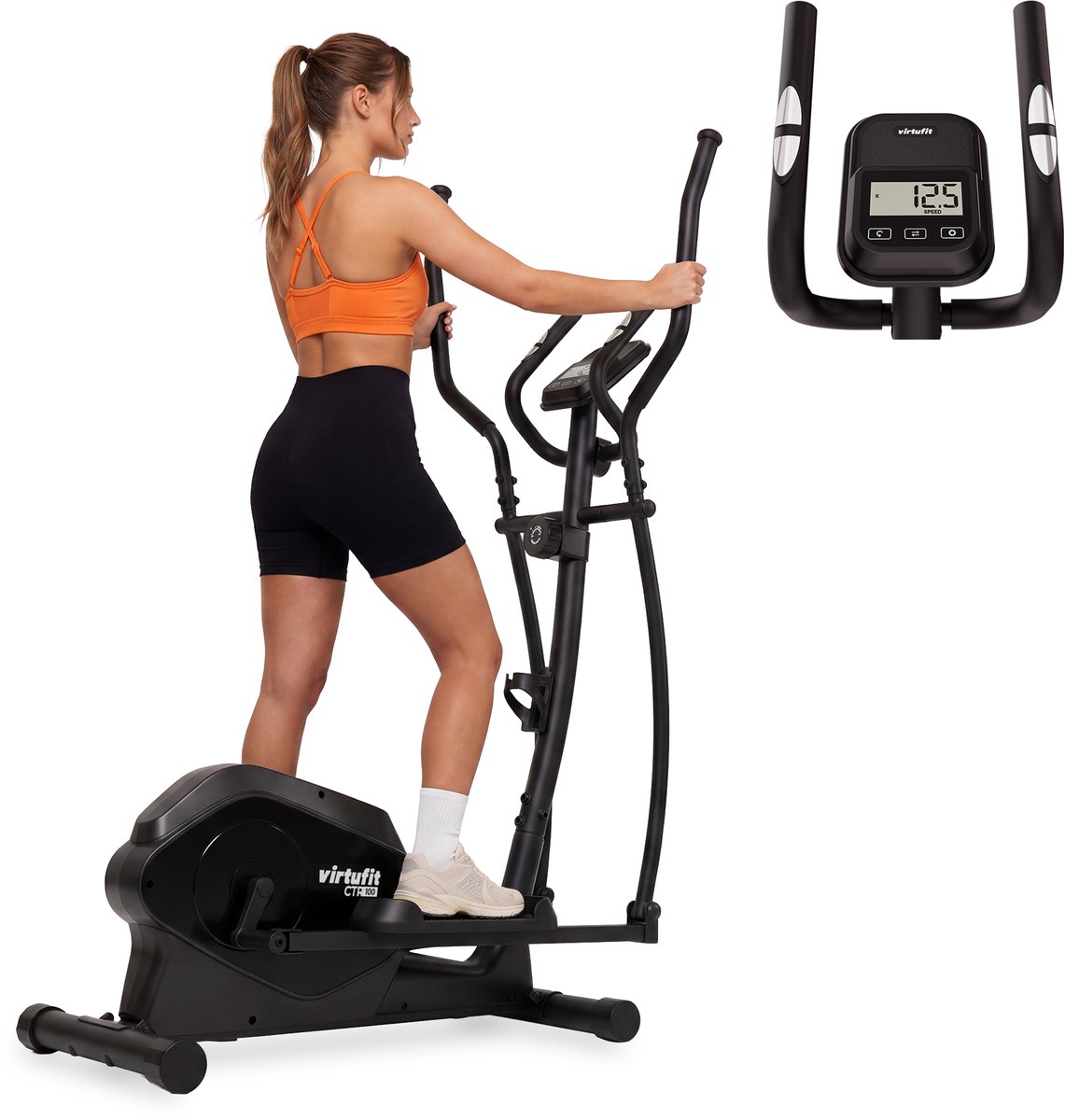 Bol.com VirtuFit CTR100 Crosstrainer - Belastbaar tot 120kg - 8 Weerstandsniveaus - 4 trainingsprogrammas - Met tablethouder - H... aanbieding